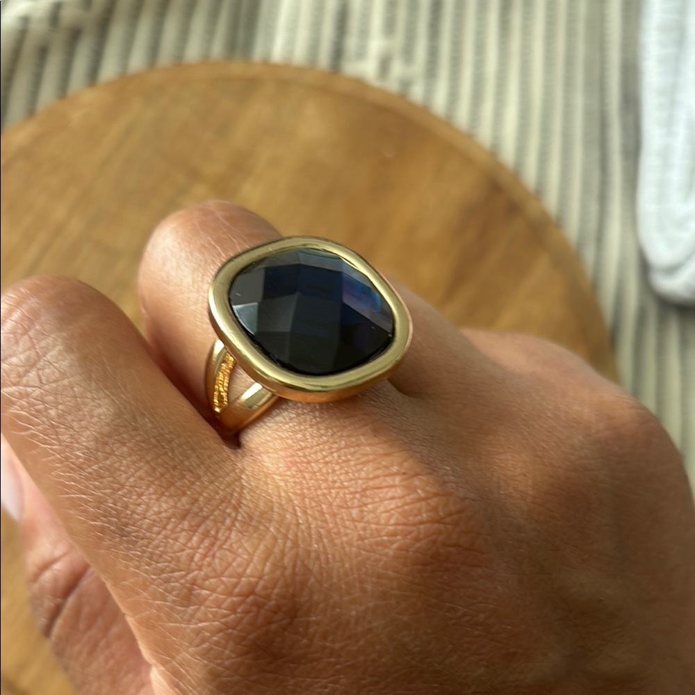 Gold Ring with Blue Stone